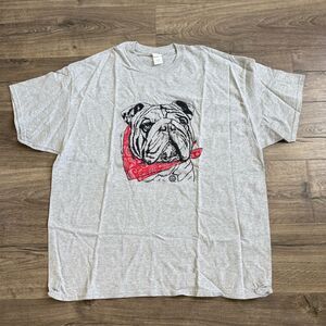 7 Gray Bulldog Graphic T-Shirt Short‎ Sleeve Crew Neck